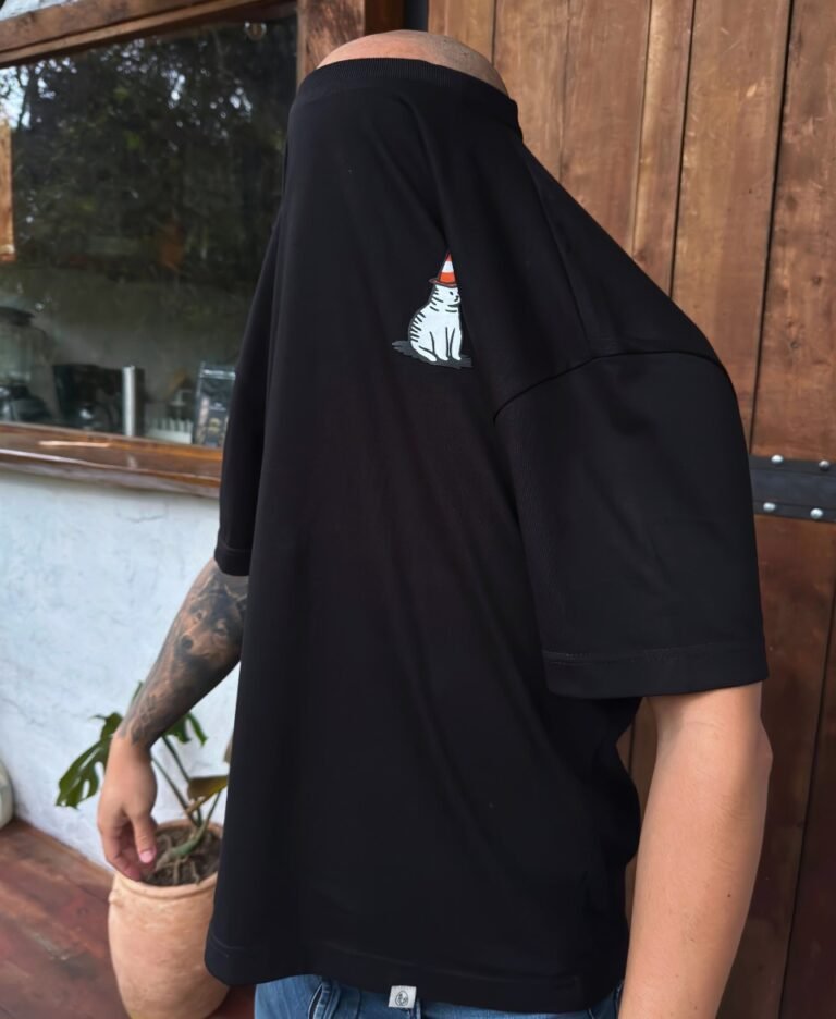Camiseta Oversize Gato Cono Hombre - Home