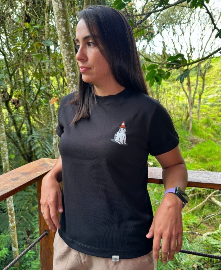 Camiseta Gato Cono Mujer